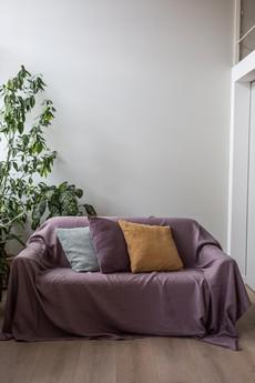 Linen couch cover via AmourLinen