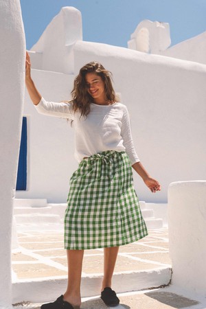 BERGEN skirt in Green Gingham from AmourLinen