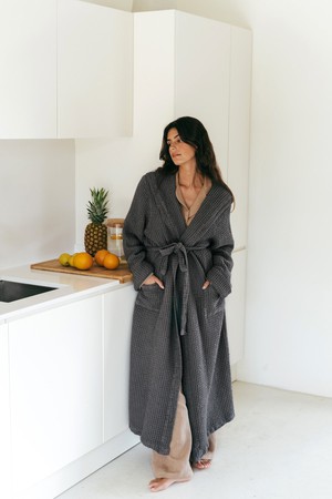 Waffle SNUGGLE linen bathrobe | ARCHIVE SALE from AmourLinen