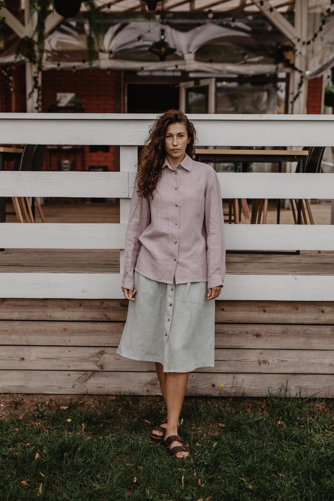 Nordkapp classic linen shirt XS/S Dusty Rose| sale from AmourLinen