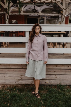 Nordkapp classic linen shirt XS/S Dusty Rose| sale from AmourLinen
