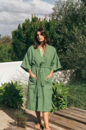 Linen bathrobe Midnight | ARCHIVE SALE from AmourLinen