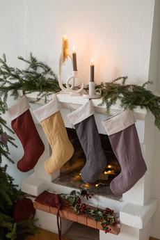 Linen Christmas stocking via AmourLinen