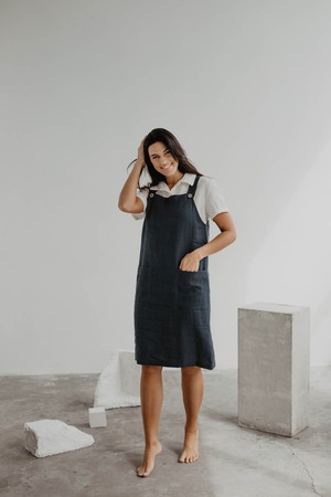 JADE dress in Charcoal from AmourLinen