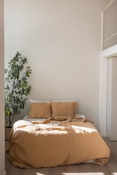 Linen bedding set in Mustard via AmourLinen