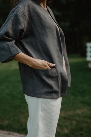 KYIV jacket in Charcoal from AmourLinen