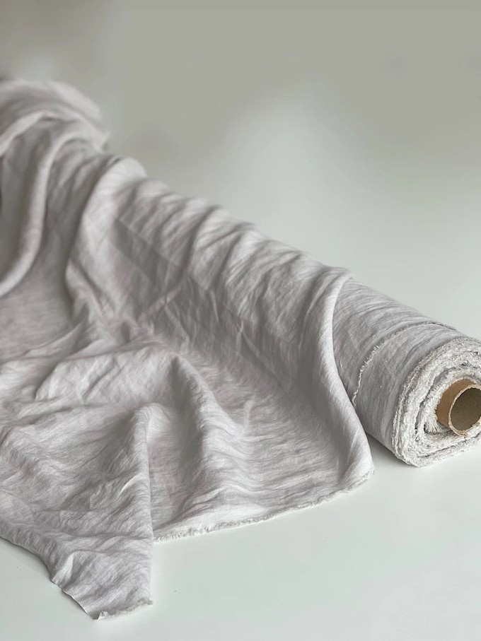 Cream 95" / 240 cm linen fabric from AmourLinen