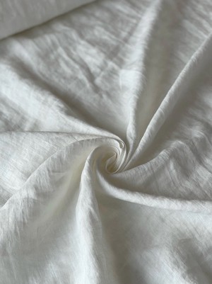 White 95" / 240 cm linen fabric from AmourLinen