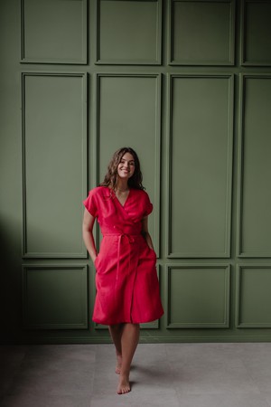 OLIVIA dress in Viva Magenta from AmourLinen