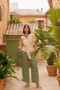 BARBORA pants in Green Gingham via AmourLinen