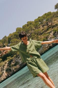 BETTY shorts in Matcha Green via AmourLinen