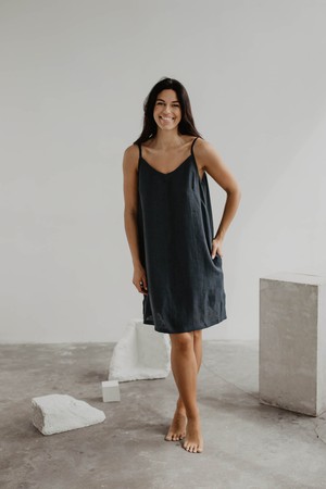 ZOE dress in Charcoal from AmourLinen
