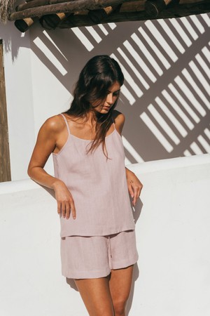 Pajama set NIGHT OWL in Dusty Rose from AmourLinen