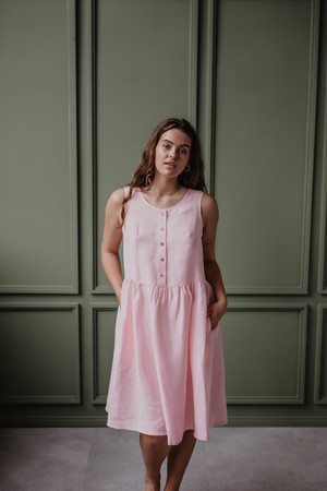 Linen sleeveless summer dress HAZEL from AmourLinen