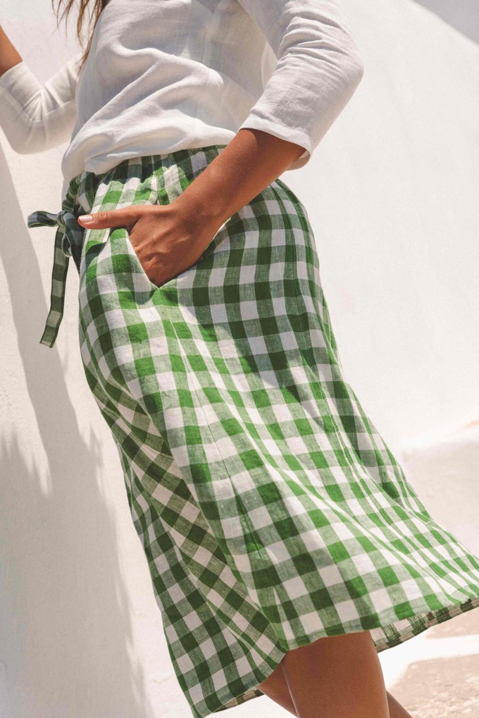 BERGEN skirt in Green Gingham from AmourLinen