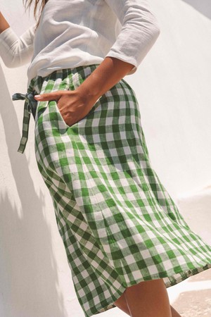 BERGEN skirt in Green Gingham from AmourLinen