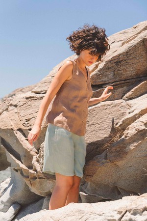 TUNIS top in Rosy Brown from AmourLinen