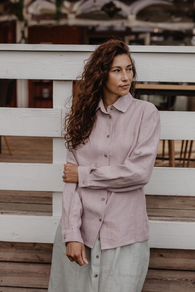 Nordkapp classic linen shirt XS/S Dusty Rose| sale from AmourLinen