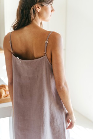 Dreamy linen night gown in Dusty Lavender from AmourLinen