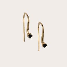 Serendipity black spinel earring van Ana Dyla