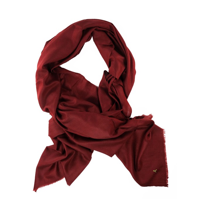 Large Wine Coloured Cashmere Shawl from Asneh