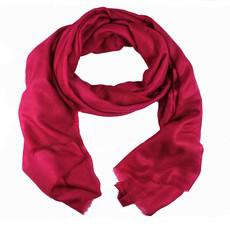 Large  Red Cashmere Scarf in Cerise Red van Asneh
