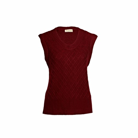 Cabernet Florence Sleeveless Sweater with Diamond Pattern from Asneh