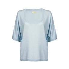 Blue Batwing Silk Cashmere Top via Asneh