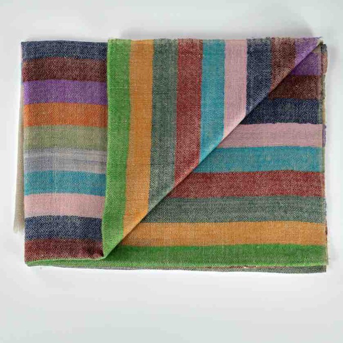 Striped Cashmere  Pashmina Scarf in Diamond Weave – Sold Out from Asneh