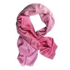 Pink Ombre Shaded silk-wool scarf van Asneh