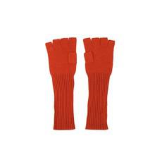 Orange fingerless gloves in cashmere silk knit van Asneh