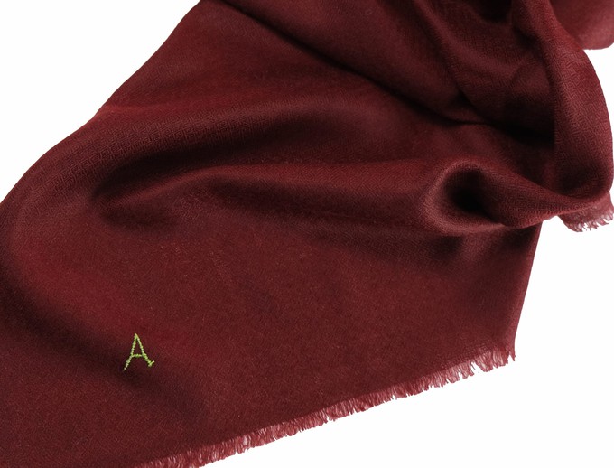 Large Wine Coloured Cashmere Shawl from Asneh