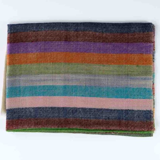 Striped Cashmere  Pashmina Scarf in Diamond Weave – Sold Out from Asneh