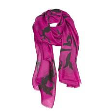 Pink Cashmere Scarf With Black Print van Asneh