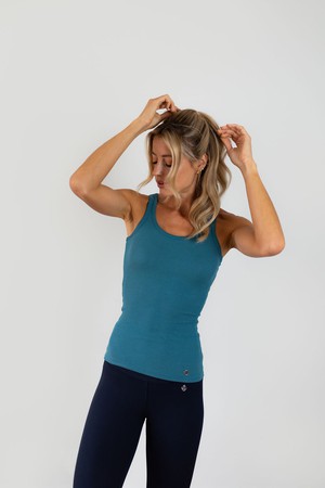 Ribbed Vest / Teal from Audella Athleisure