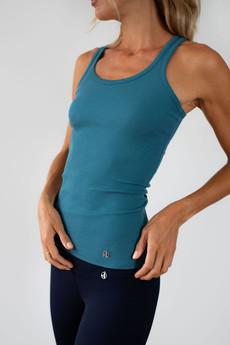 Ribbed Vest / Teal via Audella Athleisure