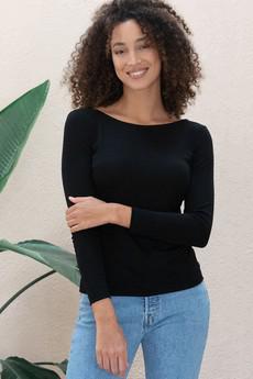 T-shirt Jasmin black long sleeves via avani apparel