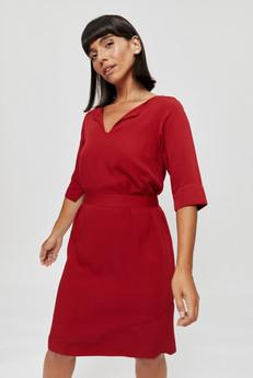Catherine | Dress in Red with optional belt via AYANI