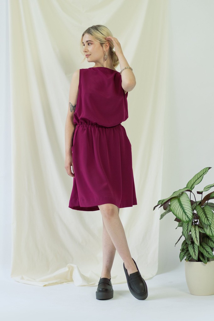 Bella | Sleeveless drapey dress in Magenta from AYANI