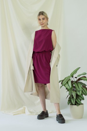 Bella | Sleeveless drapey dress in Magenta from AYANI