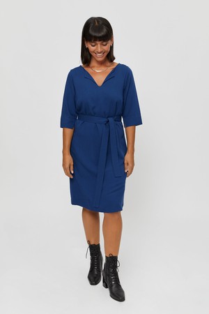 Catherine | Dress in Classic Blue with optional belt from AYANI