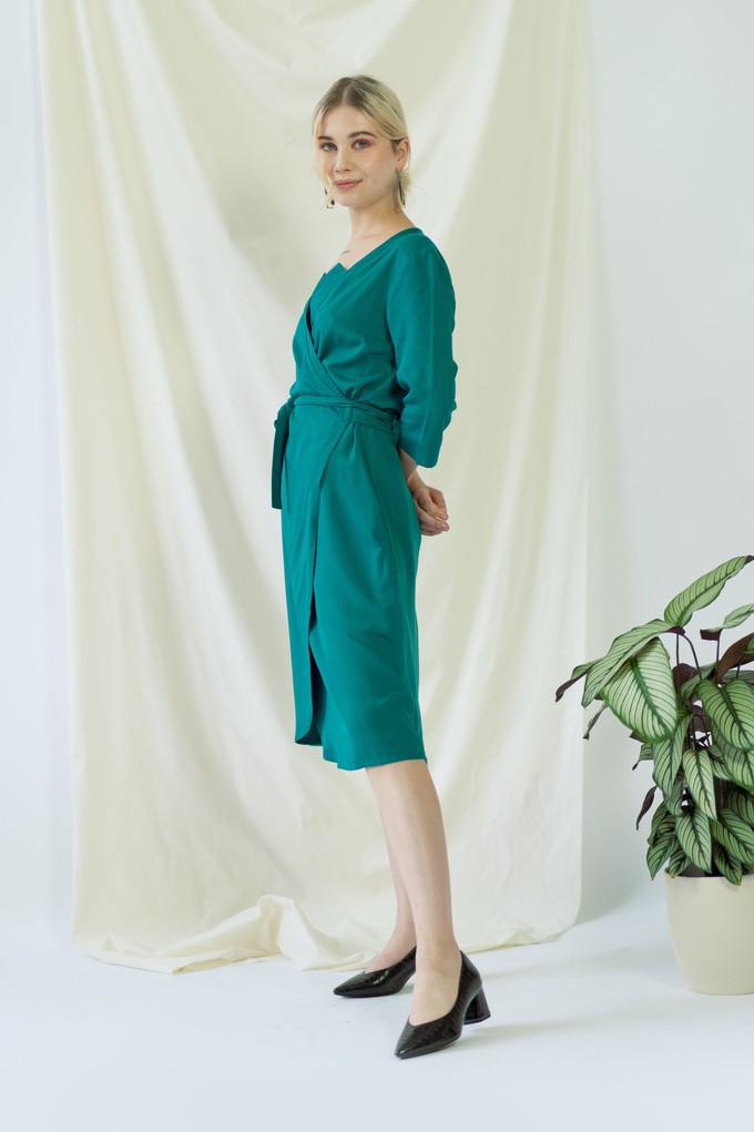 Marlene | Classy Wrap Dress in Green from AYANI