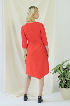 Teresa | Belted angle dress in coral from AYANI