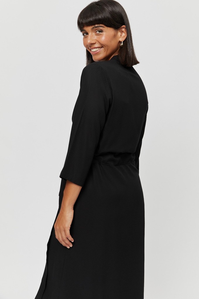 Sandra | Midi Wrap Dress in Black from AYANI