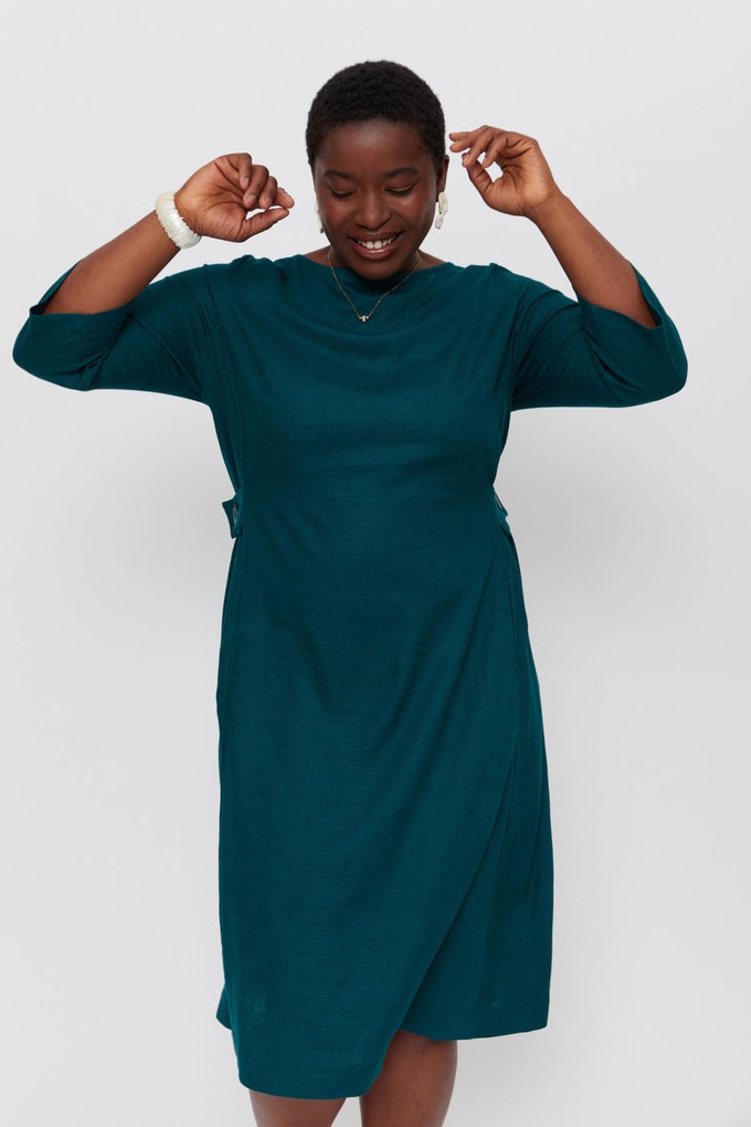 Emilia | Midi A-line Dress in Green from AYANI