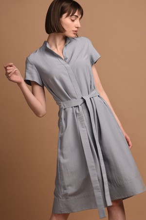 Melanie Shirt Dress with short sleeves in Light Blue from AYANI