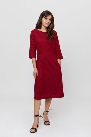 Emilia | Midi A-line Dress in Red from AYANI