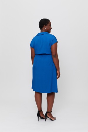 Lilit | Formal Midi Dress with Wrap Optic in Blue from AYANI