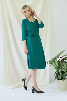 Marlene | Classy Wrap Dress in Green via AYANI