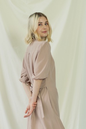 Melanie | Shirt Dress with balloon sleeves in rose from AYANI